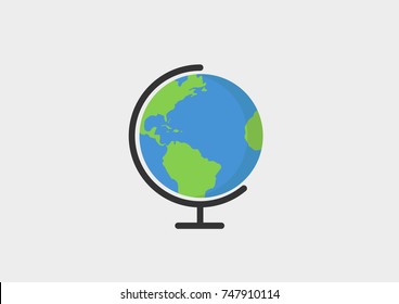 Vector planet Earth icon. Flat planet Earth icon. Flat design vector illustration for web banner, web and mobile, infographics. Vector Earth icon graphic. Vector icon isolated on gradient background