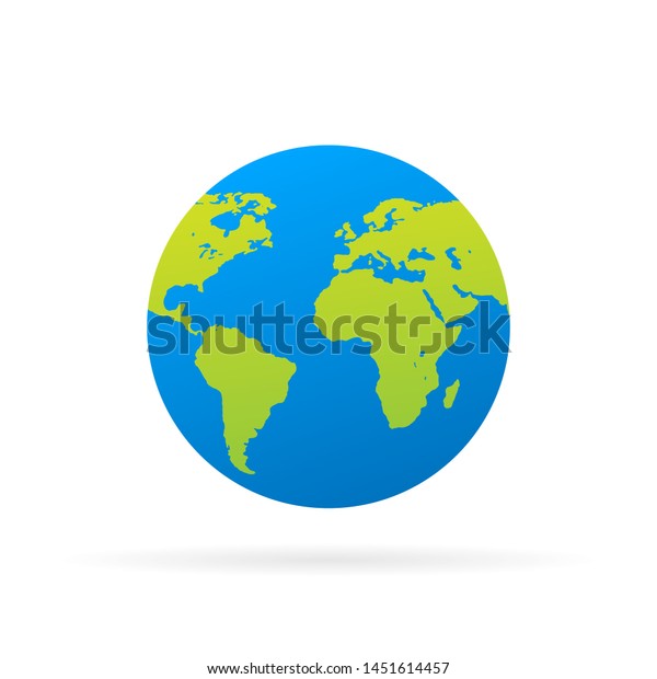 ベクター地球のアイコン 平らな地球のアイコン のベクター画像素材 ロイヤリティフリー