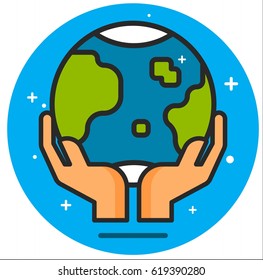 Vector Planet Earth Icon Symbol
