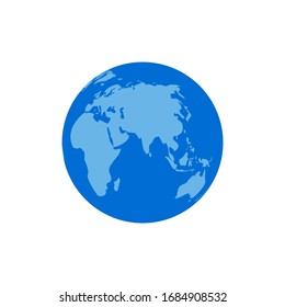 Vector planet Earth illustration. Colored world map.