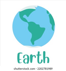 Vector planet earth on white background. Animated planet earth suitable for earth day, global warming issues, climate change. Flat Earth planet icons for videos, web, infographics.