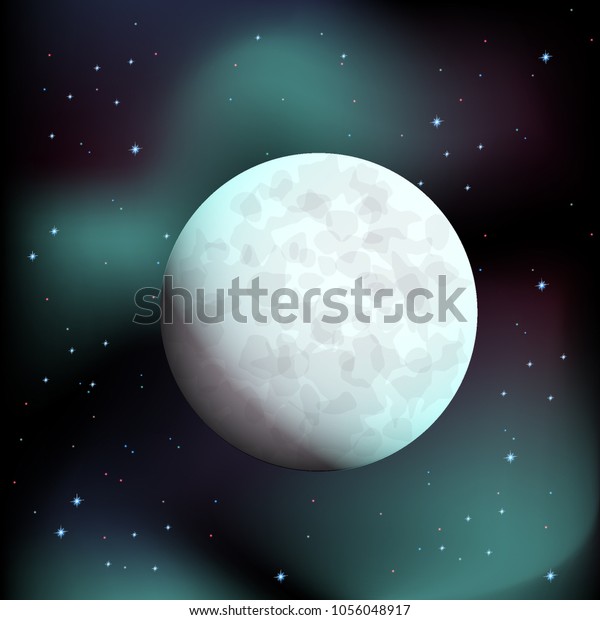 Vector, planet icy,\
cold planet in space, frosty space, white snowy frozen planet, 3D,\
realistic\
illustrations.
