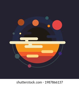 7.º jupiter de planeta vector en estilo moderno