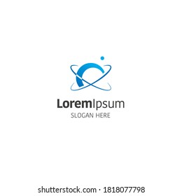 Vector planet logo design template on white