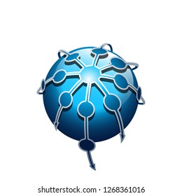 Vector Planet logo. Orbit vector and Satellite logo. 