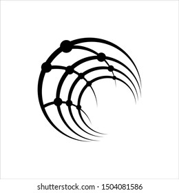 Vector Planet logo. Orbit vector and Satellite logo.
