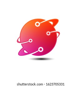 Vector Planet logo. Orbit vector and Satellite logo. 