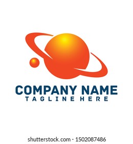 Vector planet logo. Satellite design template. Planet logo. 