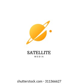 Vector Planet Logo Satellite Design Template Cosmos Best Concept Web Icon App Science