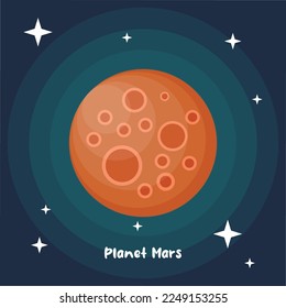 vector planet mars colorful mars background with flat design