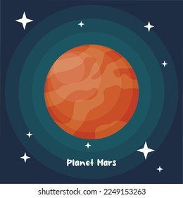 vector planet mars colorful mars background with flat design