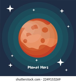 vector planet mars colorful mars background with flat design