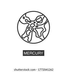 Vector planet Mercury space Icon.