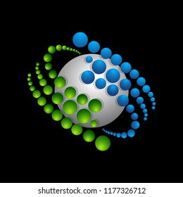 Vector Planet and orbit logo abstract vector design