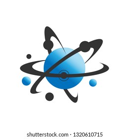 Vector Planet and orbit logo abstract vector design. Planet orbit concept and idea logo vector