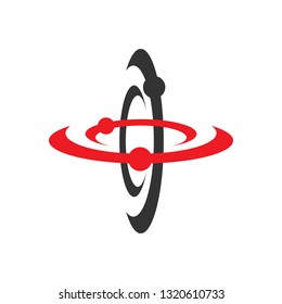 Vector Planet and orbit logo abstract vector design. Planet orbit concept and idea logo vector