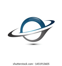 Vector Planet and orbit logo abstract vector design. Planet orbit concept and idea logo vector