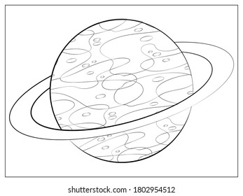 Vector Planet Ring line icon. Vector Flat illustration of Saturn Planet Ring . Isolated stock illustration on white.