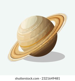 vector planet saturn cartoon style