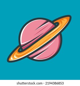 Vector del planeta saturn. Es bueno para todo tipo de contenido, como logotipos, estampado de camisetas, pegatinas, fondos de escritorio, libros infantiles, etc.