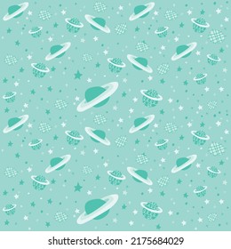 a vector of planet in a seamless pattern
