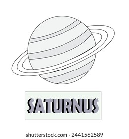 vector planet of the solar system saturn