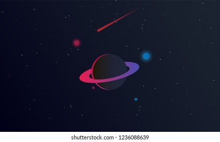 vector planet in space