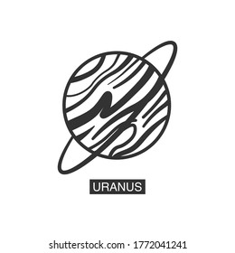 Vector Planet Uranus Space Icon.