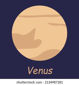Vector Planet Venus - Illustration of one of the planets in the solar system. The second planet from the sun.