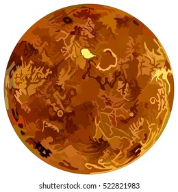 Vector Planet Venus located in solar system in milky way galaxy at endless universe science education discovery concept astronomy astrology infographic scientific fantasy planet surface map