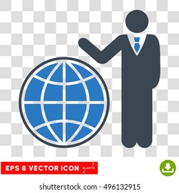 Vector Planetary EPS vector pictogram. Illustration style is flat iconic bicolor smooth blue symbol on a transparent background.
