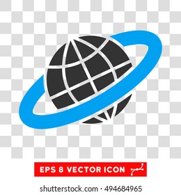 Vector Planetary Ring EPS vector pictogram. Illustration style is flat iconic bicolor blue and gray symbol on a transparent background.