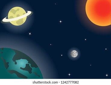 Vector planets background.