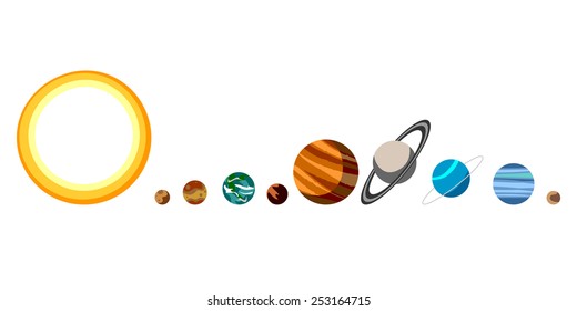 vector planets of solar system