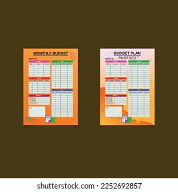 Vector planner pages templates. Daily, weekly, monthly, project, budgets and meal planners.