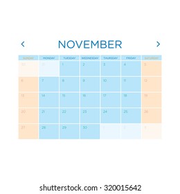 Vector planning calendar 2016