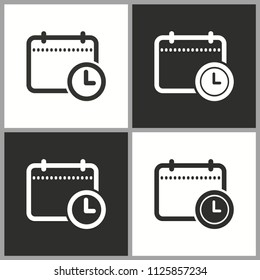 Vector planning calendar icon. Simple pictogram for graphic and web design.