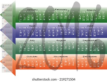 Vector of Planning Chart of Daily Monthly Yearly 2016 calendar.
