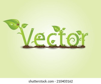Vector plant abstract logo template. Green concept. 