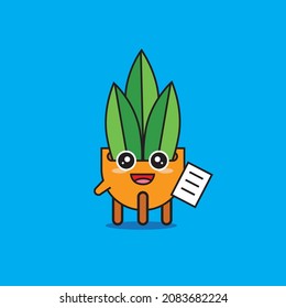 vector plant character design with paper
