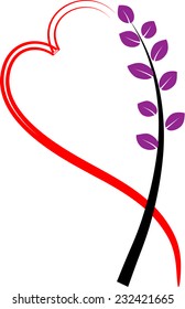 vector plant with heart icon
