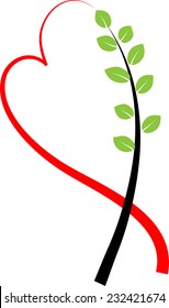 vector plant with heart icon