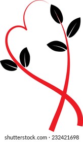 vector plant with heart icon
