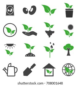 vector of plant icons set