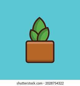A vector plant illustration. Flat Cartoon Style.