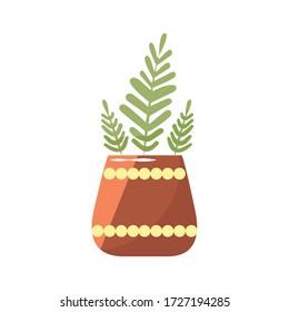 Vector plant.  Illustration  of handmade home decorations 