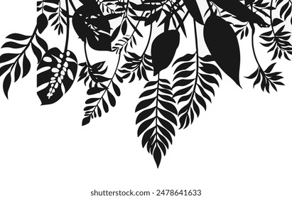 A vector of plant leaves on a white background