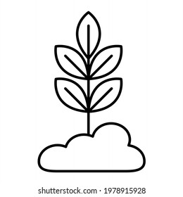 Vector Plant Outline Icon Design
