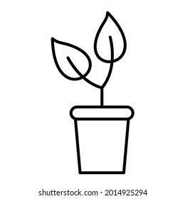 Vector Plant Outline Icon Design
