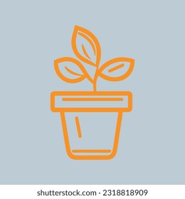 Vector Plant Pot Illustration Design 